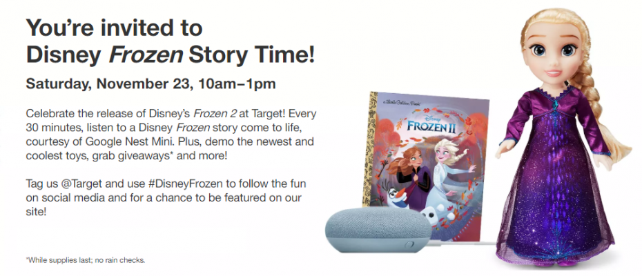 Target Frozen Story Time