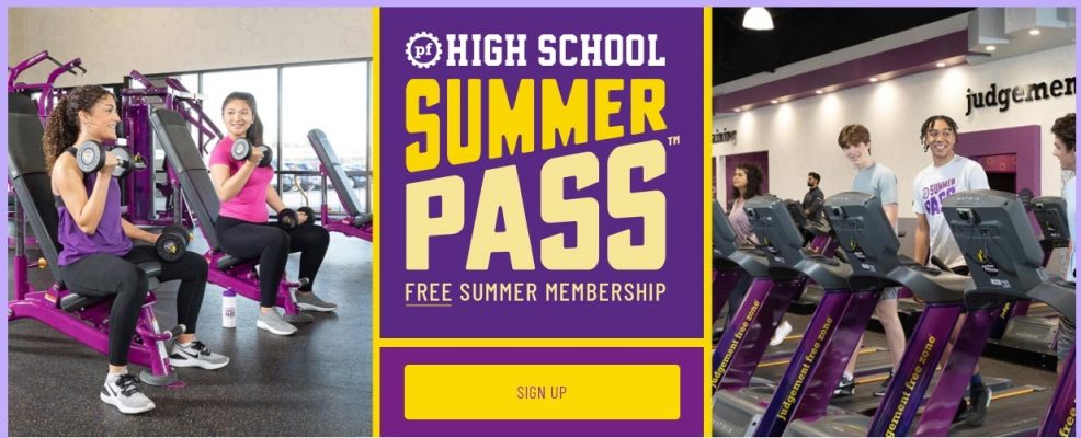 Planet Fitness Free High School Summer Pass